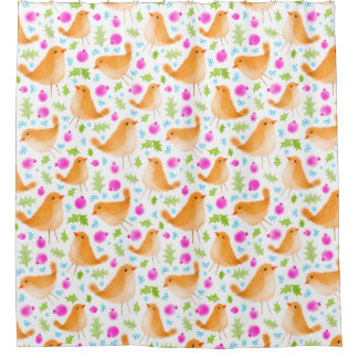 Mooie Sweet Waterverf Vogeldouchegordijn Douchegordijn