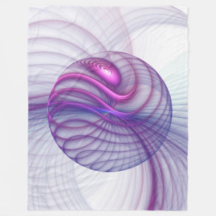Mooie Swing Moderne Abstracte Fractale Kunst Roze Fleece Deken