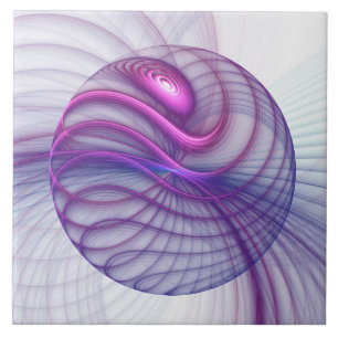 Mooie Swing Moderne Abstracte Fractale Kunst Roze Tegeltje