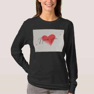 mooie t-shirt ik hou van jou ontwerp zwart katoen