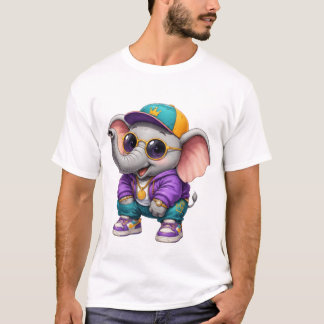 Mooie T-shirt met baby olifant