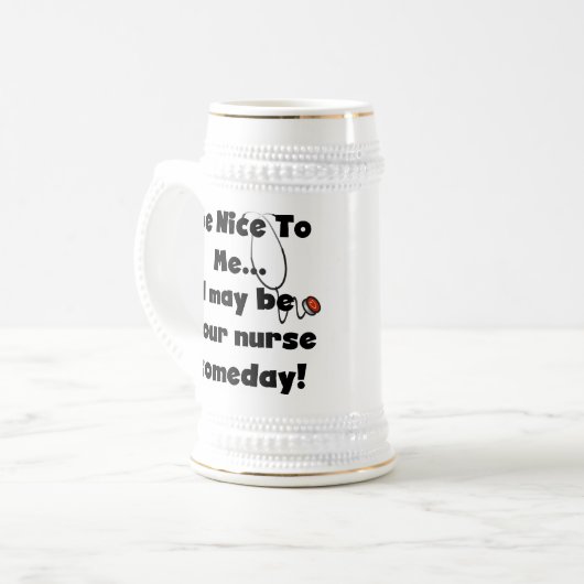 Mooie T-shirts voor verpleegsters en cadeautjes Bierpul (Voorkant links)