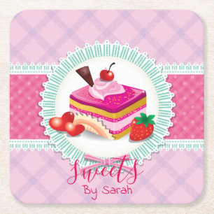 Mooie taart bakkerij Roze Onderzetter