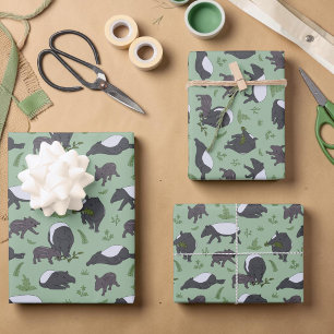 Mooie Tapirfamilie, Bos Verjaardagscadeauverpakkin Inpakpapier Vel
