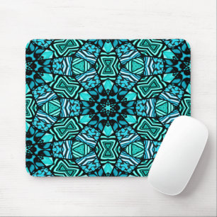 Mooie Teal Aqua Turquoise Etnische Mozaïek Muismat