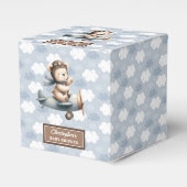 Mooie Teddy Bear Pilot Blue Baby Favoriet Box Bedankdoosjes (Voorkant Zijde)