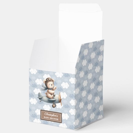 Mooie Teddy Bear Pilot Blue Baby Favoriet Box Bedankdoosjes (Geopend)