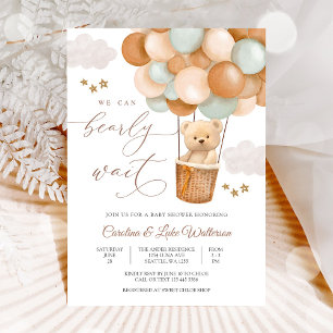 Mooie Teddybeer Babyshower Uitnodiging