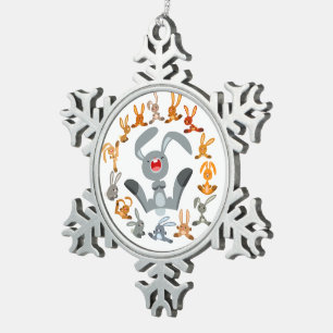 Mooie Tekenfilmkonijnen Mandala Tin Ornament