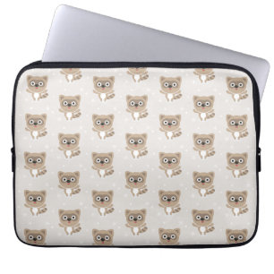 Mooie tekenfilmwasberen winterpatroon laptop sleeve