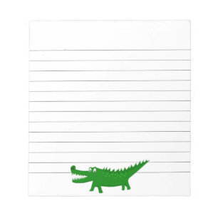 Mooie tekening van een alligator met eigen lijnen notitieblok