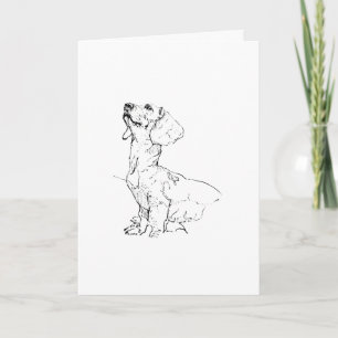 Mooie tekening van een Dachshund, hondenbezitter Kaart