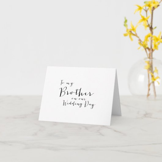 Mooie tekst- Aan mijn broer op onze trouwdag Kaart (Gele Bloem)
