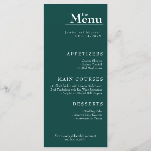 Mooie tekst Vogels van het Paradijs Bliss huwelijk Menu (Voorkant)