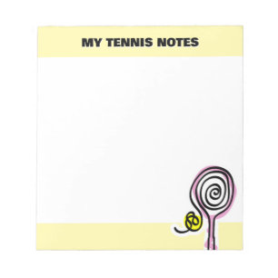Mooie tennisnotitieblok met een grappige racket te notitieblok