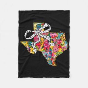 Mooie Texas State Map Bloem Coquette Boog 4 juli Fleece Deken