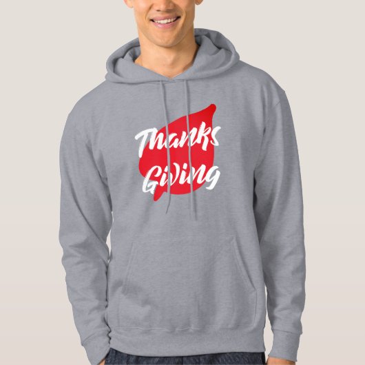 Mooie Thanksgiving Typografie op Leaf Hoodie (Voorkant)