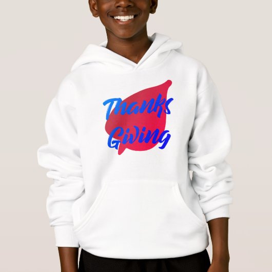 Mooie Thanksgiving Typografie op Leaf Hoodie (Voorkant)