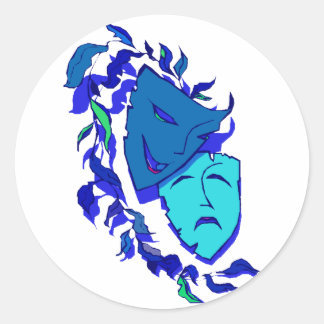 Mooie theatermaskers ronde sticker