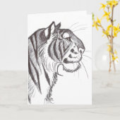 Mooie Tiger tekening wenskaart Kaart (Gele Bloem)