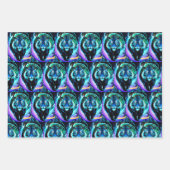 Mooie Tijger afgebeeld in tinten blauw Inpakpapier Vel (Voorkant 3)