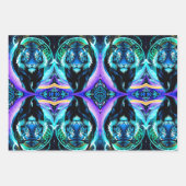 Mooie Tijger afgebeeld in tinten blauw Inpakpapier Vel (Voorkant 2)