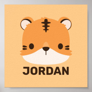 Mooie Tijger met Gepersonaliseerde Naam Poster