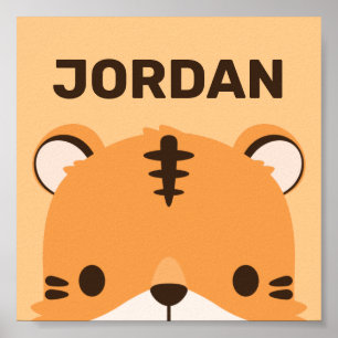 Mooie Tijger met Gepersonaliseerde Naam Poster
