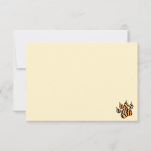 Mooie tijgerpootafdruk op maat blanco notitiekaartje