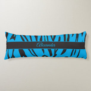 Mooie tijgerprint in blauw en zwart lichaamskussen