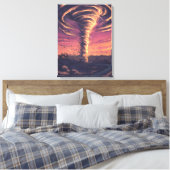 Mooie tornado bij zonsondergang canvas afdruk (Insitu (Slaapkamer))