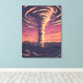 Mooie tornado bij zonsondergang canvas afdruk (Insitu (Houten vloer))