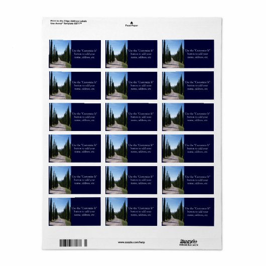 Mooie Toscaanse cipres Etiket (Full Sheet)
