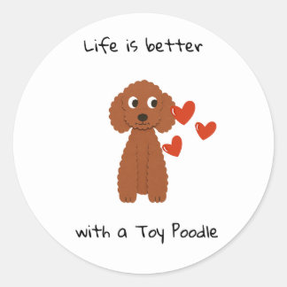 Mooie Toy Poodle rondstickers Ronde Sticker