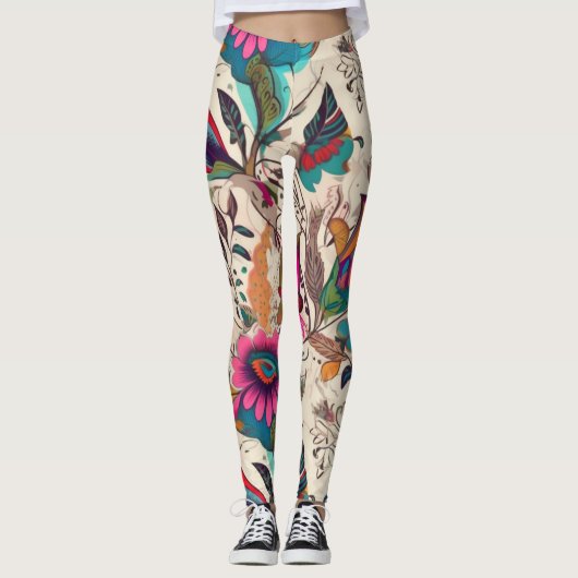 Mooie Traditionele Abstracte Kunst Leggings (Voorkant)