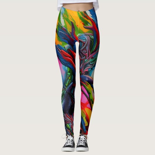 Mooie Traditionele Abstracte Kunst Leggings (Voorkant)