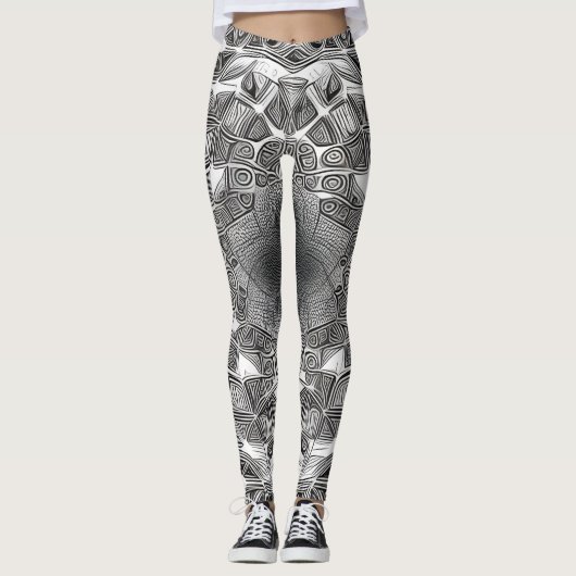 Mooie Traditionele Abstracte Kunst Leggings (Voorkant)