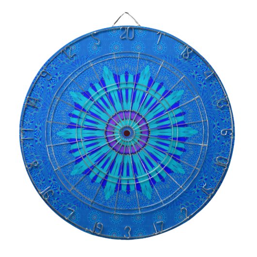 Mooie Traditionele Blauwe vector patroon art des Dartbord (Voorkant)