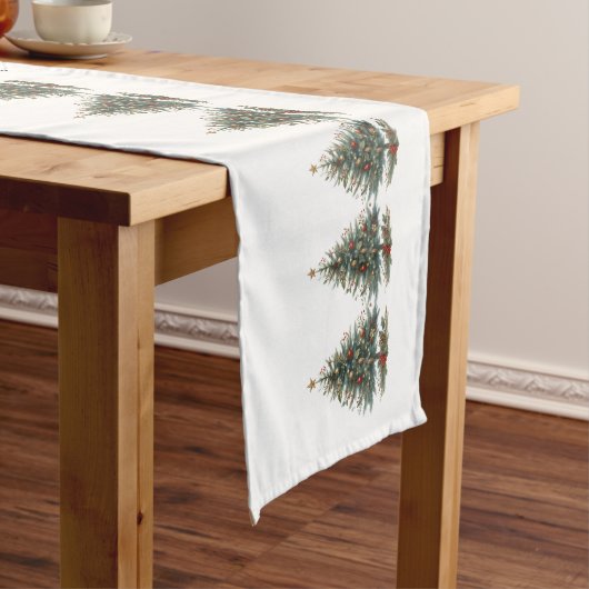 Mooie traditionele kerstbomen medium tafelloper (Voorbeeld)