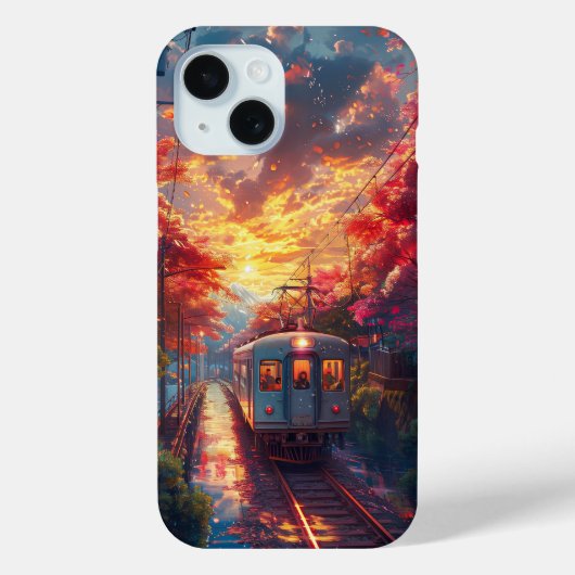 Mooie trein bij zonsondergang Case-Mate iPhone case (Achterkant)