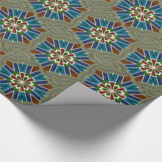 Mooie trendy Aziatische Textiel Design Art Print Cadeaupapier (Hoek)