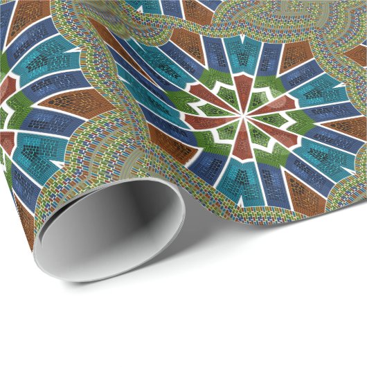 Mooie trendy Aziatische Textiel Design Art Print Cadeaupapier (Rol Hoek)