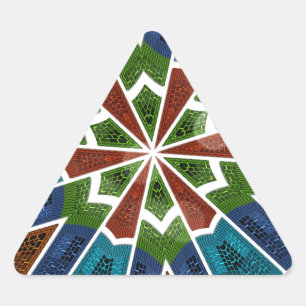 Mooie trendy Aziatische Textiel Design Art Print Driehoek Sticker