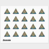 Mooie trendy Aziatische Textiel Design Art Print Driehoek Sticker (Vel)