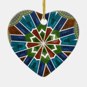 Mooie trendy Aziatische Textiel Design Art Print Keramisch Ornament