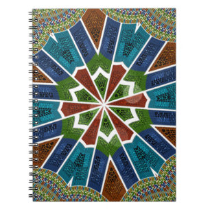 Mooie trendy Aziatische Textiel Design Art Print Notitieboek