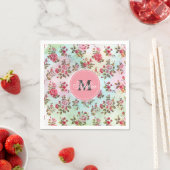 Mooie trendy girale  monogram rozen servet (Insitu)