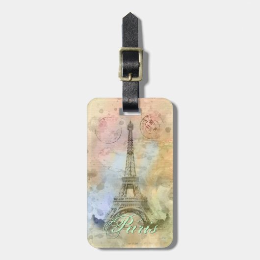 Mooie trendy girly  Eiffeltoren Frankrijk Bagagelabel (Voorkant verticaal)