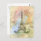 Mooie trendy girly Eiffeltoren Frankrijk Briefkaart (Voorkant / Achterkant)
