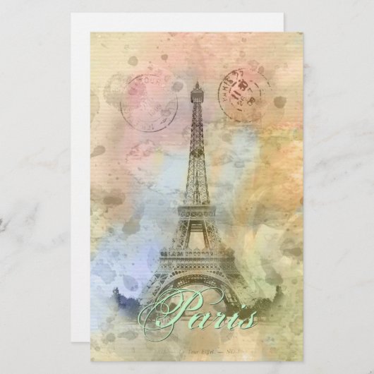 Mooie trendy girly  Eiffeltoren Frankrijk Briefpapier (Voorkant / Achterkant)